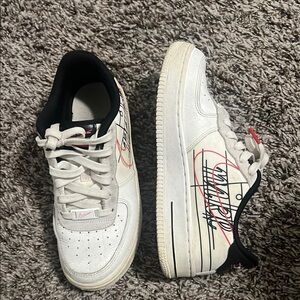 Nike White and Black Kids Sneakers